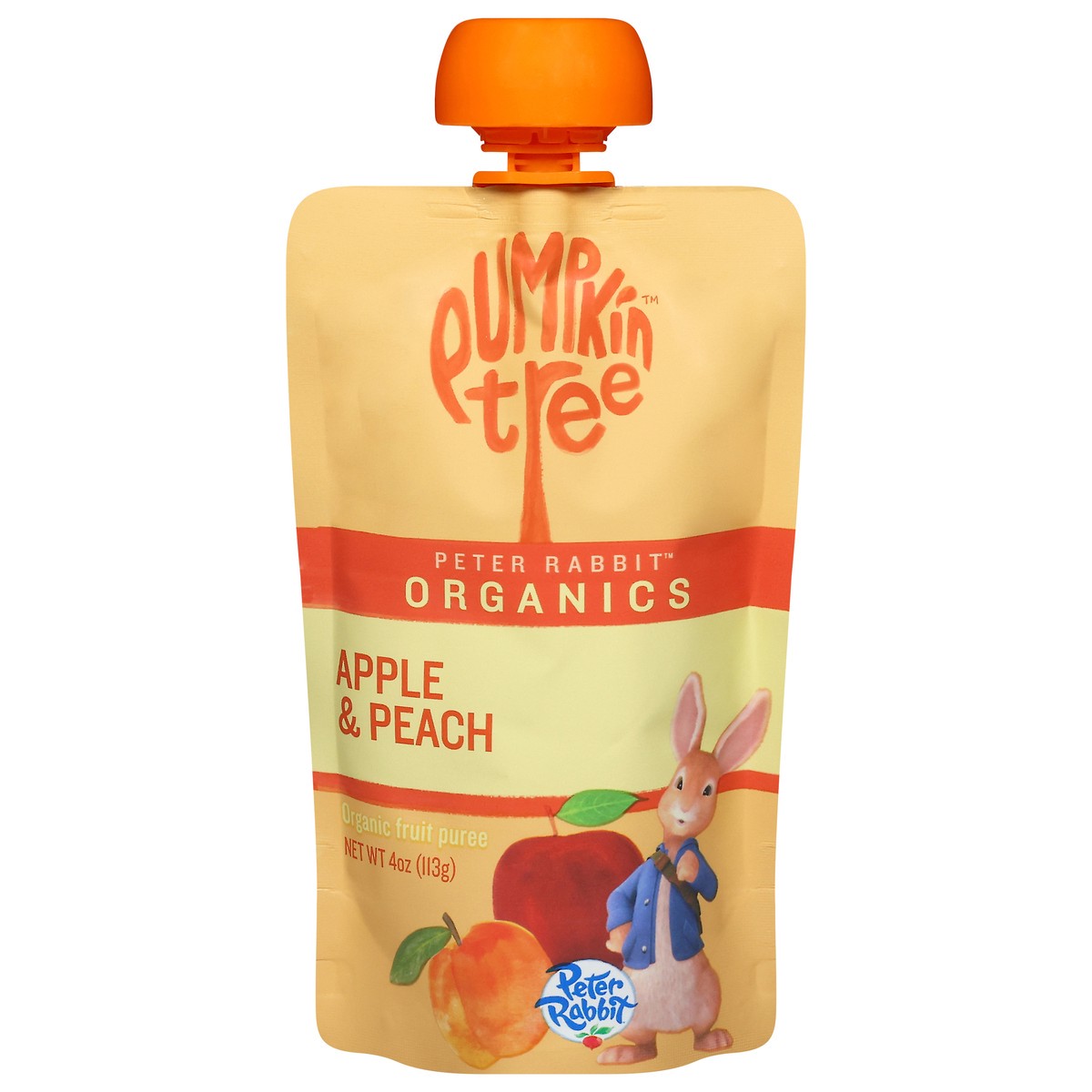 slide 1 of 14, Pumpkin Tree Peter Rabbit Organics Organic Apple & Peach Fruit Puree 4 oz, 4 oz