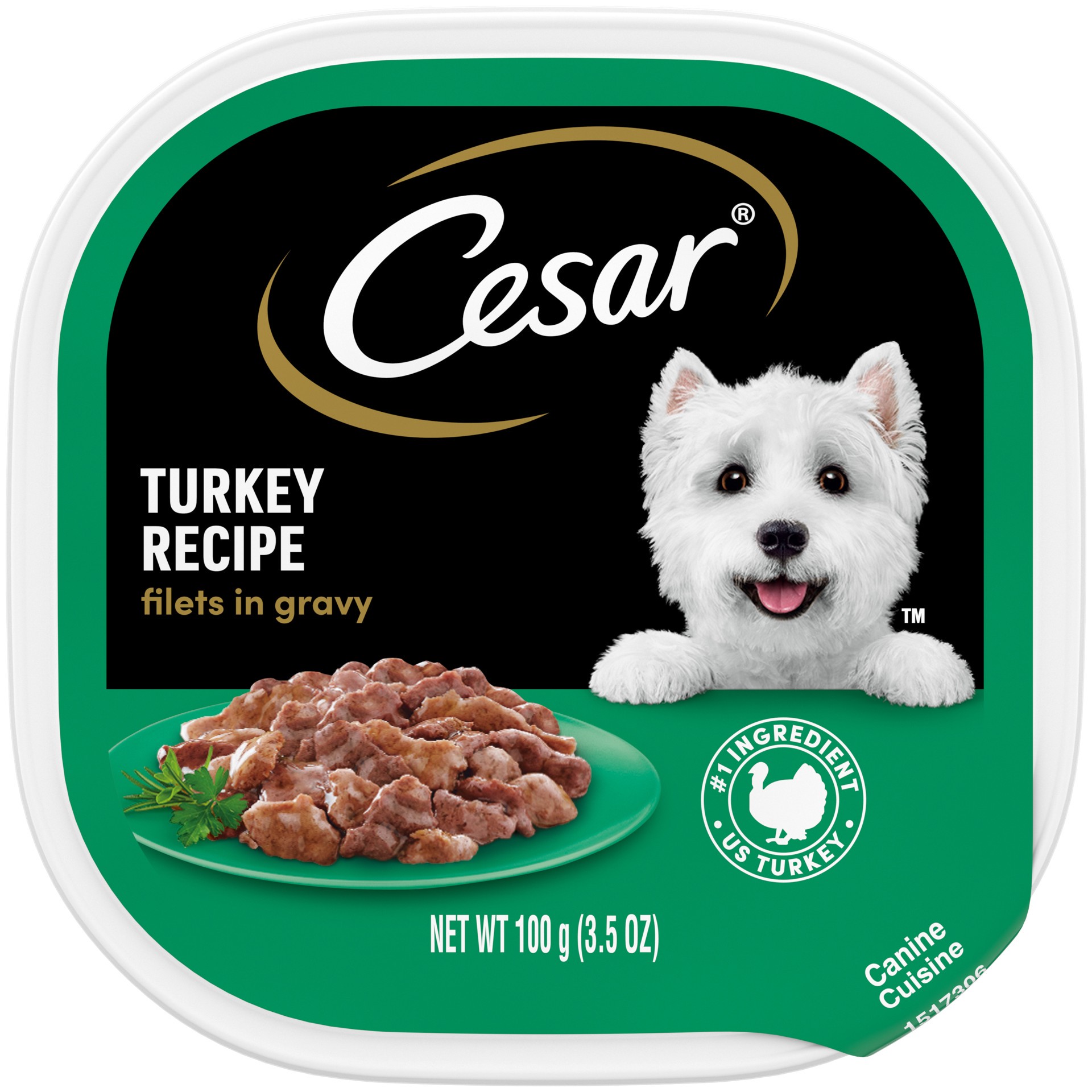 slide 1 of 5, Cesar Wet Dog Food Fillets in Gravy Turkey Recipe Tray, 3.5 oz