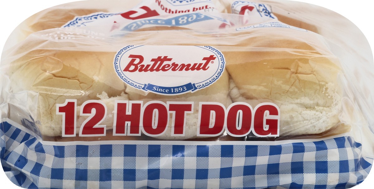 slide 13 of 13, Butternut Hot Dog Enriched Buns 12 ea, 18 oz