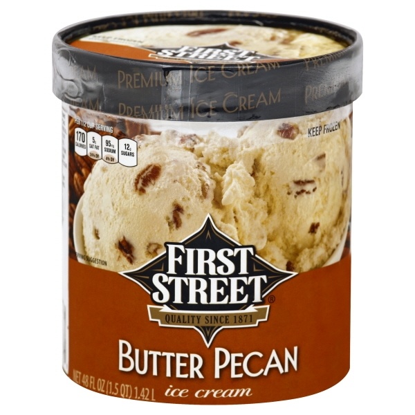 slide 1 of 1, First Street Butter Pecan Ice Cream, 48 oz