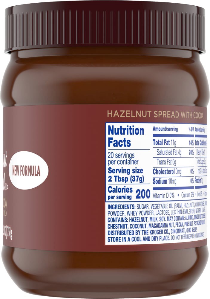 slide 1 of 3, Kroger Hazelnut Spread With Cocoa, 26.5 oz