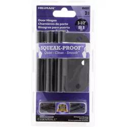 Hillman Hardware Essentials Squeak-Proof Oil Rubbed Bronze Round Door Hinges, 3-1/2"