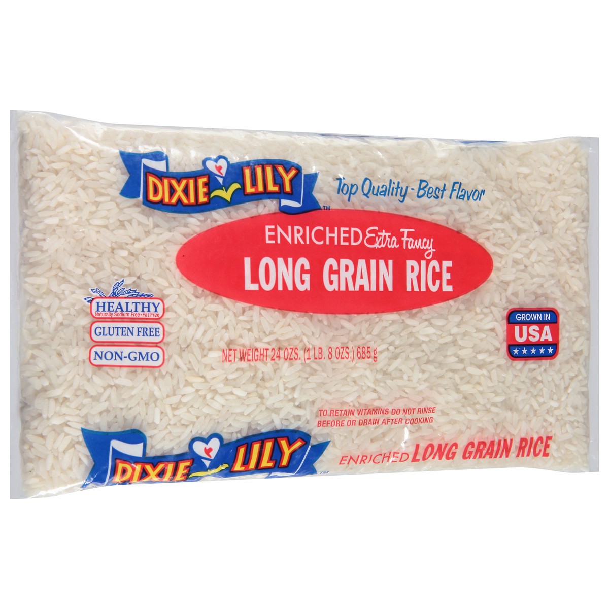 slide 8 of 9, Dixie Lily Enriched Extra Fancy Long Grain Rice 24 oz, 24 oz