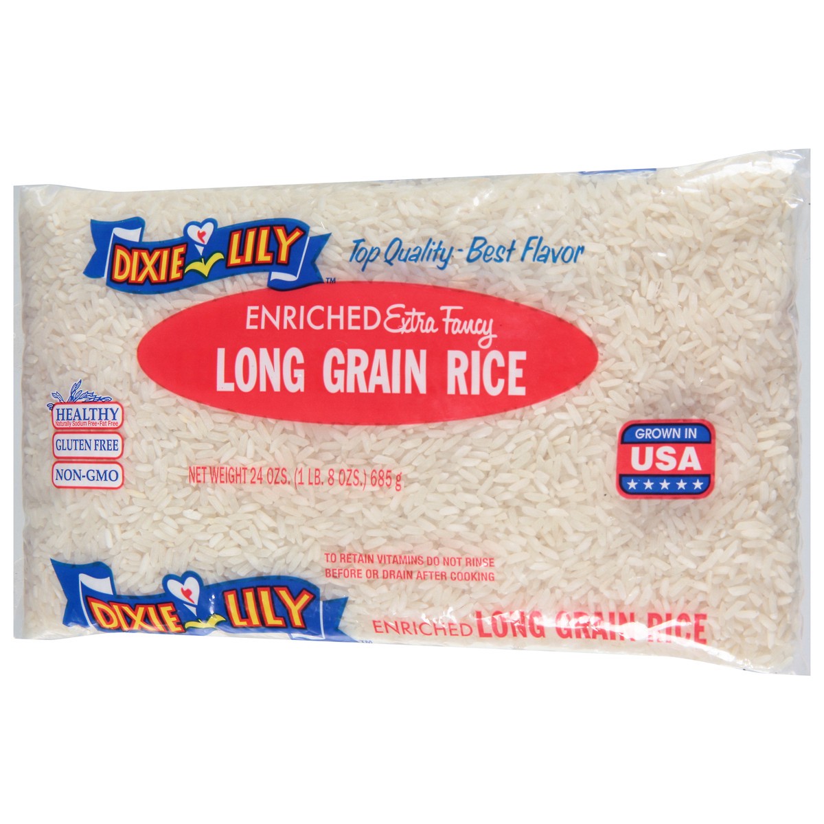 slide 9 of 9, Dixie Lily Enriched Extra Fancy Long Grain Rice 24 oz, 24 oz