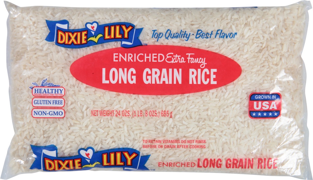 slide 5 of 9, Dixie Lily Enriched Extra Fancy Long Grain Rice 24 oz, 24 oz