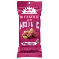 Nut Harvest Mixed Nuts, Salted, Deluxe - 2.25 oz