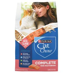 Purina Cat Chow Complete High Protein Dry Cat Food With Real Salmon - 3.15 lb. Bag