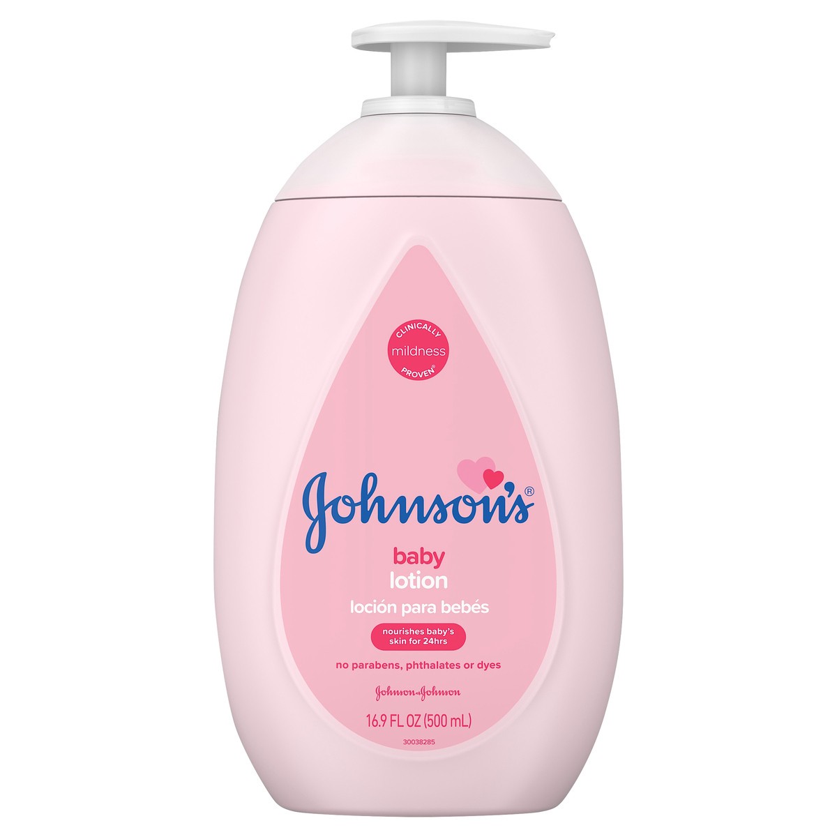 slide 4 of 6, Johnson's Moisturizing Pink Baby Lotion with Coconut Oil, Gentle, Nourishing Baby Body Lotion, Hypoallergenic, Paraben-Free, Dye-Free, Phthalate-Free, 16.9 fl. oz, 16.9 fl oz