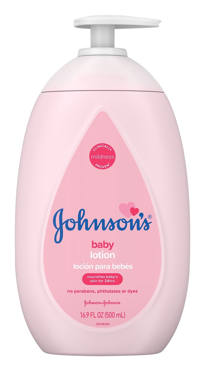 slide 1 of 6, Johnson's Moisturizing Pink Baby Lotion with Coconut Oil, Gentle, Nourishing Baby Body Lotion, Hypoallergenic, Paraben-Free, Dye-Free, Phthalate-Free, 16.9 fl. oz, 16.9 fl oz