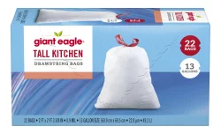 Giant Eagle Tall Kitchen Drawstring Trash Bags