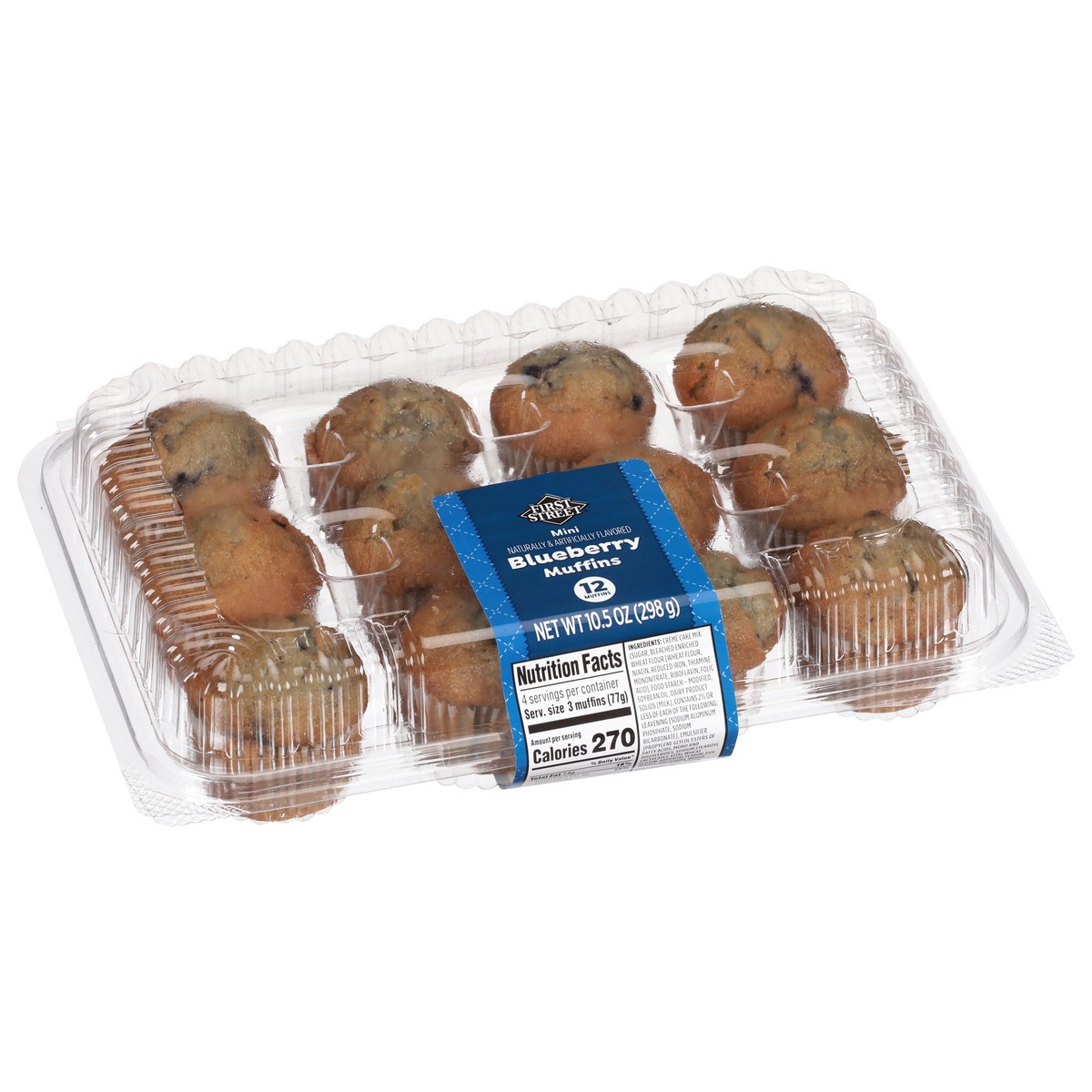 slide 11 of 12, First Street Fs Blueberry Mini Muffin, 10.5 oz