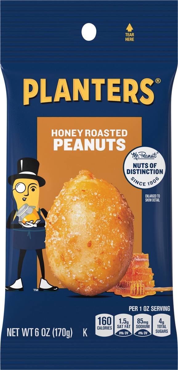 slide 1 of 7, Planters Honey Roasted Peanuts 6 oz, 6 oz