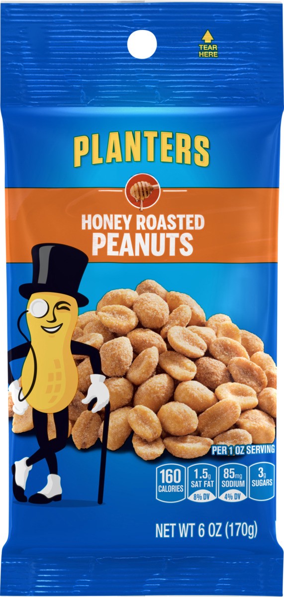 slide 5 of 7, Planters Honey Roasted Peanuts 6 oz, 6 oz