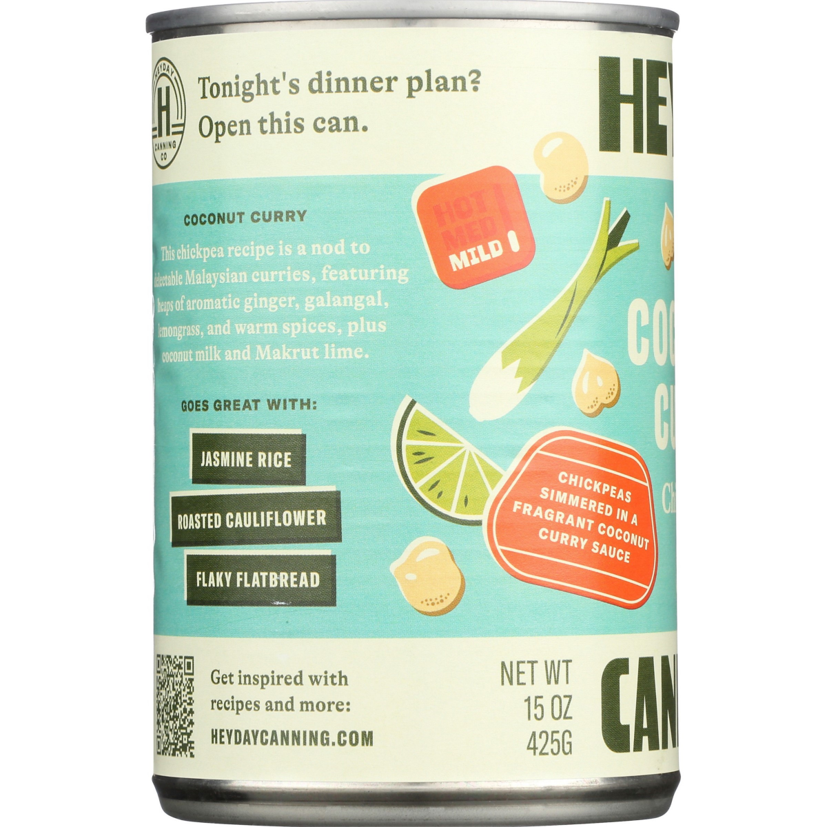 slide 8 of 13, Heyday Canning Co Mild Coconut Curry Chickpeas 15 oz, 15 oz