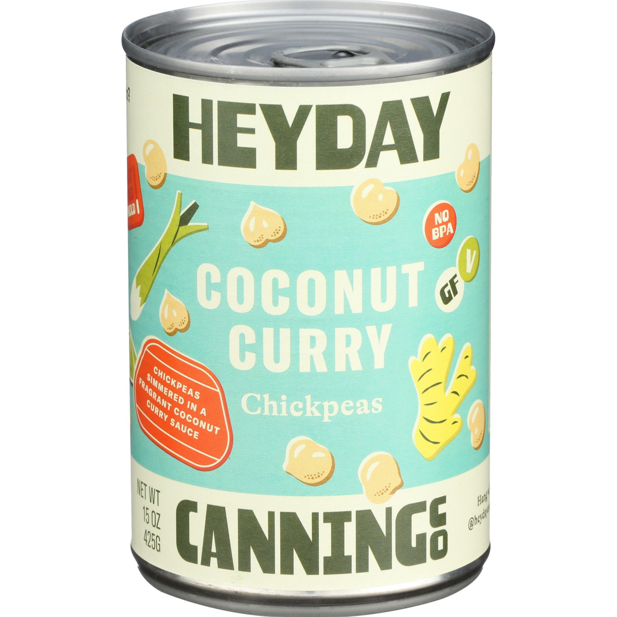 slide 1 of 13, Heyday Canning Co Mild Coconut Curry Chickpeas 15 oz, 15 oz