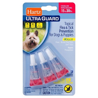 slide 1 of 1, Hartz UltraGuard Flea & Tick Prevention Drops For Dogs And Puppies, 3 ct