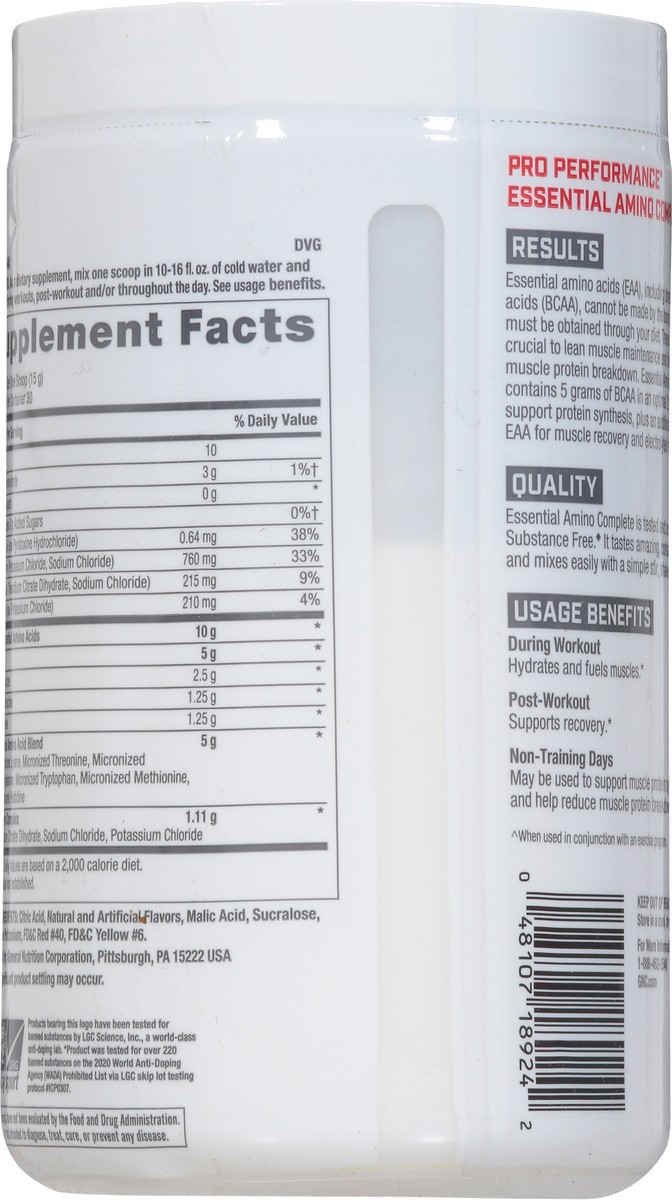 slide 2 of 13, GNC Pro Performance Tangy Orange Essential Amino Complete 15.87 oz, 15.87 oz