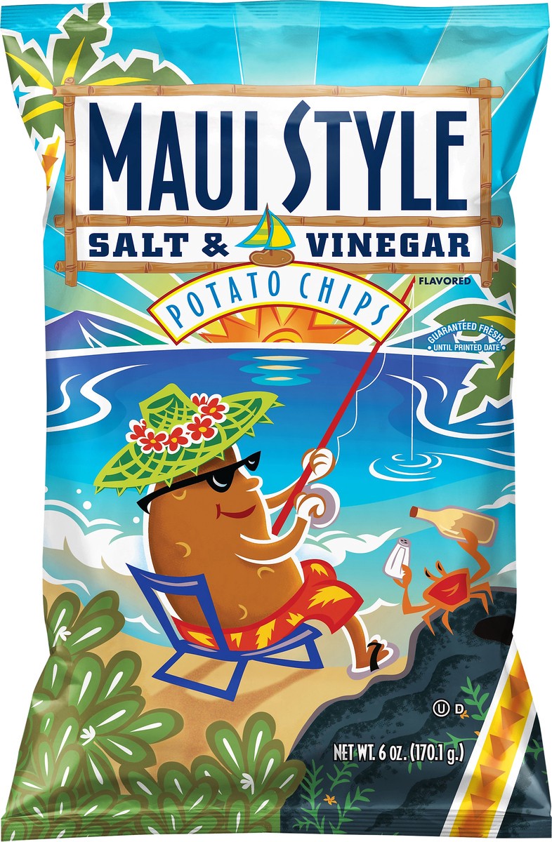 slide 3 of 3, Maui Style Salt & Vinegar Flavored Potato Chips 6 oz, 6 oz