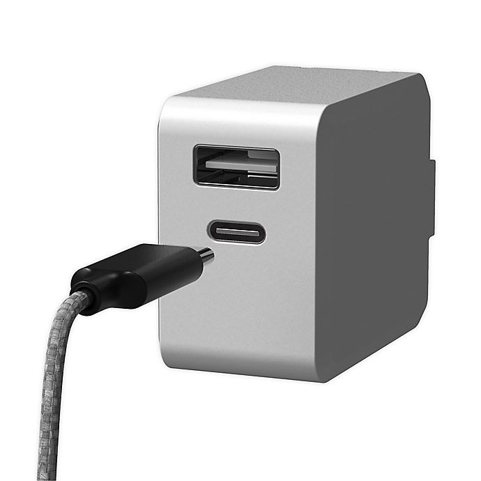 slide 1 of 6, Sharper Image Fast-Charging Portable Adapter with Lightning Charging Cable, 1 ct