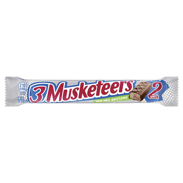 slide 1 of 21, 3 MUSKETEERS Bar King Size, 3.28 oz