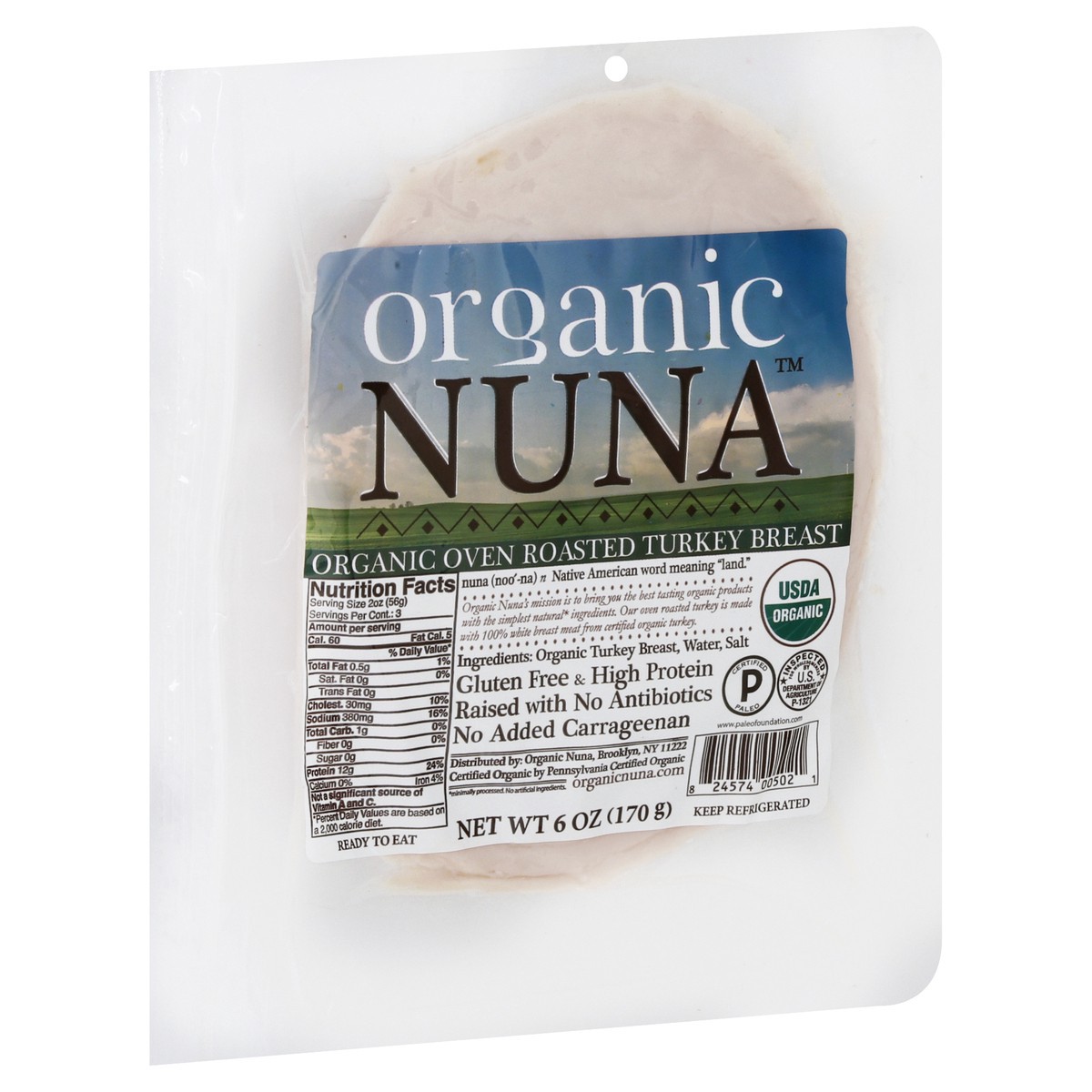 slide 2 of 10, Organic Nuna Organic Oven Roasted Turkey Breast 6 oz, 6 oz
