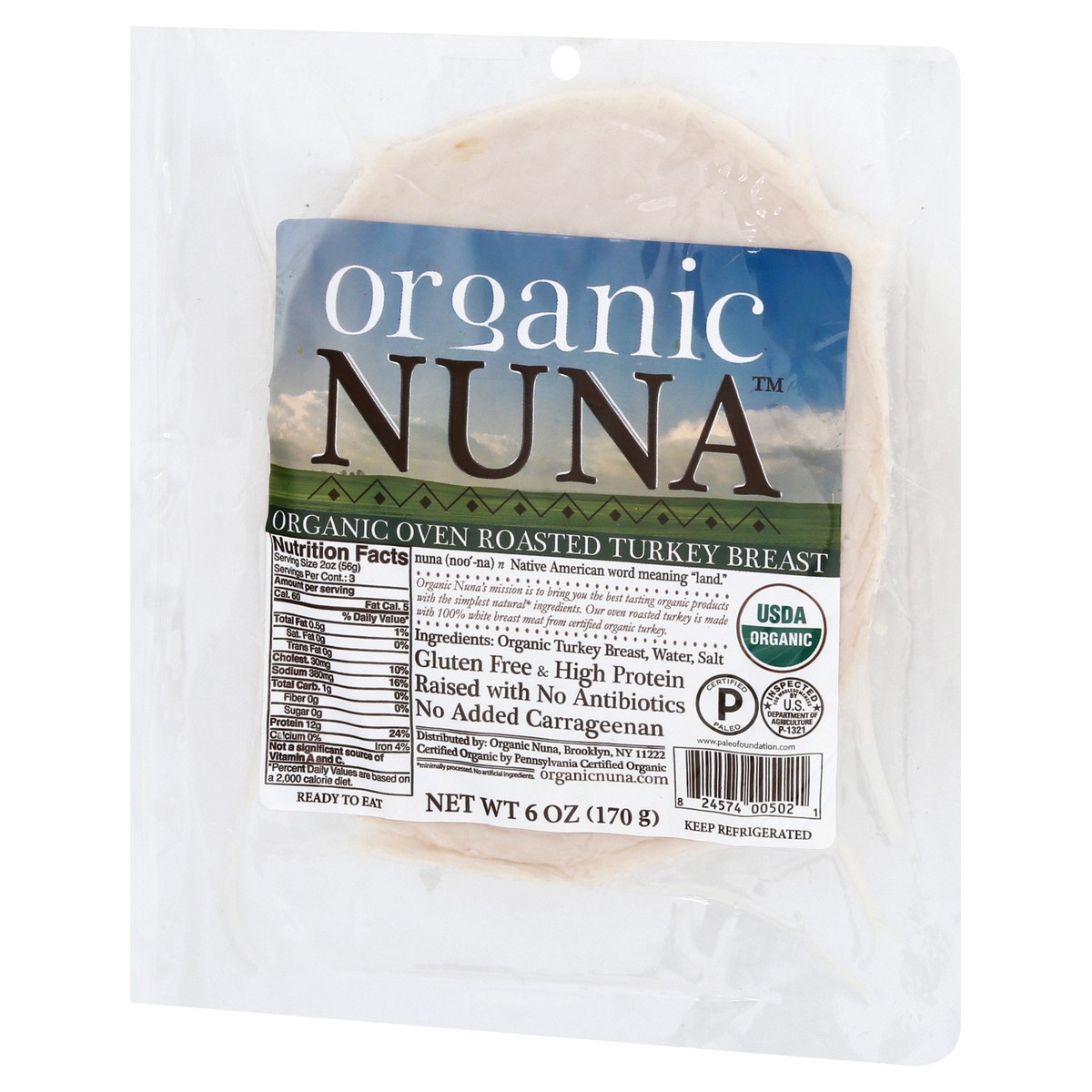 slide 9 of 10, Organic Nuna Organic Oven Roasted Turkey Breast 6 oz, 6 oz