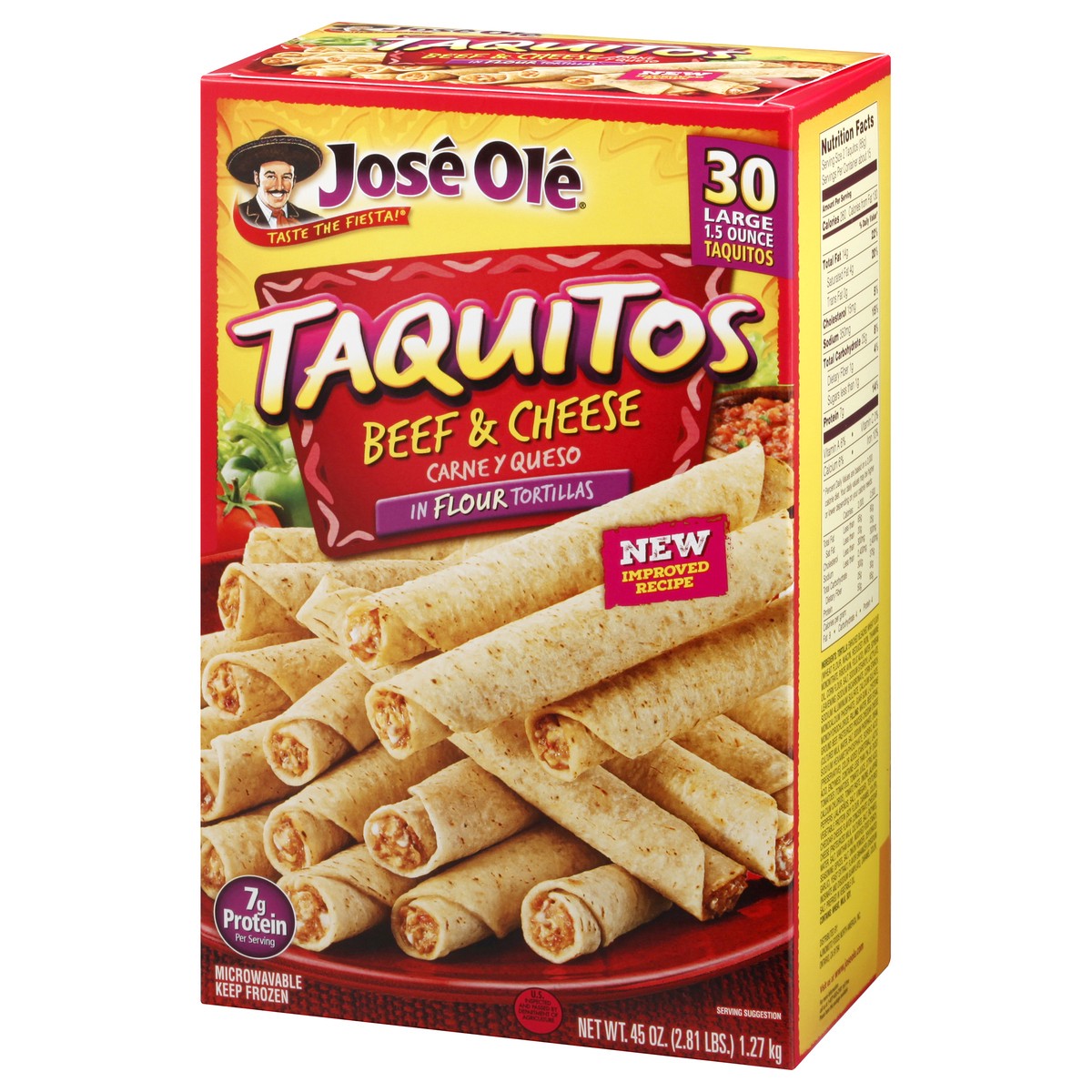 slide 3 of 9, José Olé Large Beef & Cheese Taquitos 30 ea, 30 ct