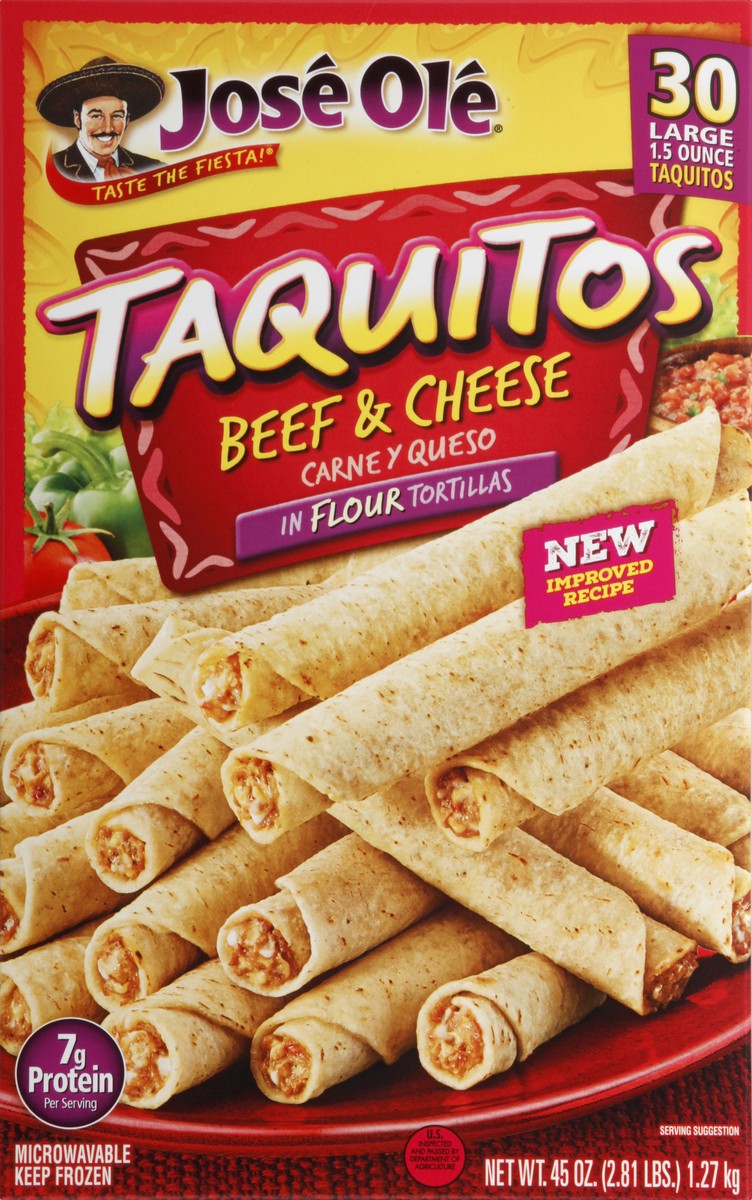 slide 1 of 9, José Olé Large Beef & Cheese Taquitos 30 ea, 30 ct