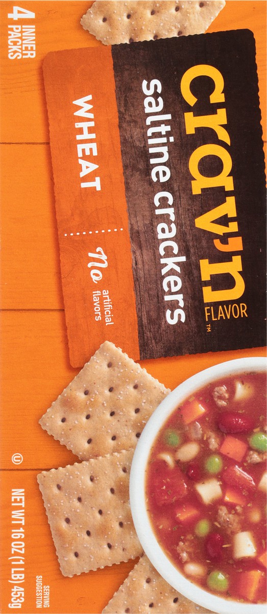 slide 8 of 9, Crav'n Flavor 4 Inner Packs Wheat Saltine Crackers 4 ea, 4 ct