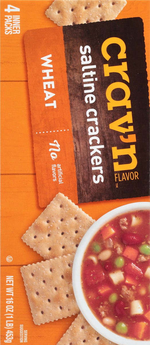 slide 3 of 9, Crav'n Flavor 4 Inner Packs Wheat Saltine Crackers 4 ea, 4 ct