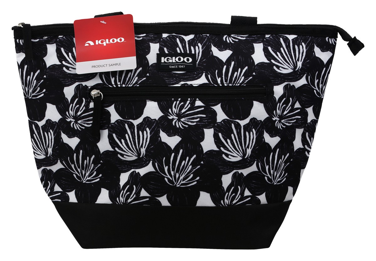 slide 1 of 8, Igloo Bag, Essential Tote B&W, Floral, 1 ct