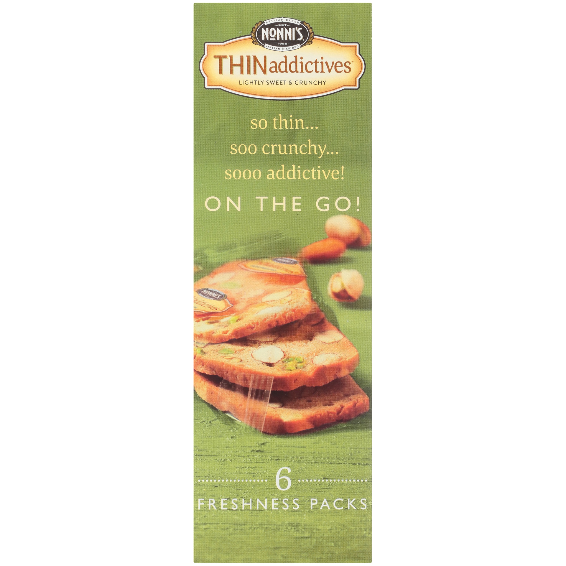 nonni's thinaddictives pistachio almond thins