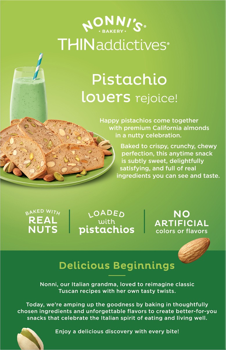 slide 8 of 8, Nonni's THINaddictives Pistachio Almond Cookie Crisps, 6-count carton 4.4 oz., 6 ct