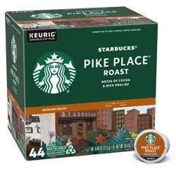 Starbucks K-Cup Coffee Pods, Medium Roast Coffee, Pike Place Roast For Keurig Coffee Makers, 100% Arabica, 1 Box (44 Pods)