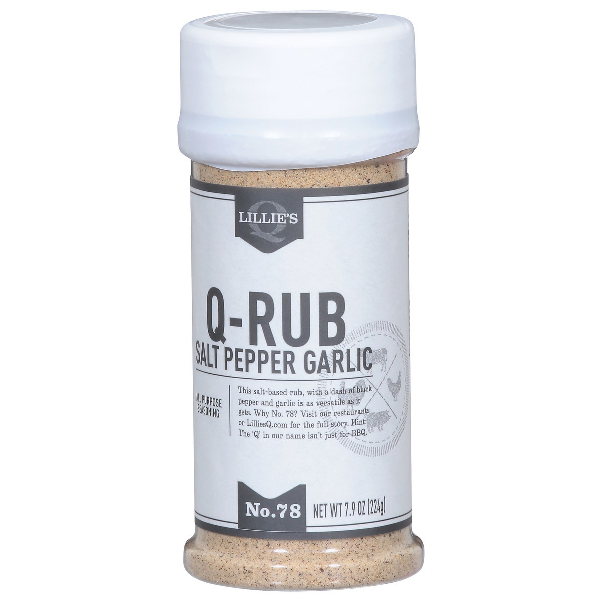 slide 10 of 15, Lillie's Q No. 78 Q-Rub All Purpose Salt Pepper Garlic Seasoning 7.9 oz, 7.9 oz