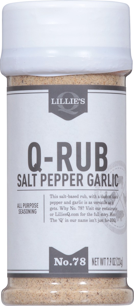 slide 15 of 15, Lillie's Q No. 78 Q-Rub All Purpose Salt Pepper Garlic Seasoning 7.9 oz, 7.9 oz