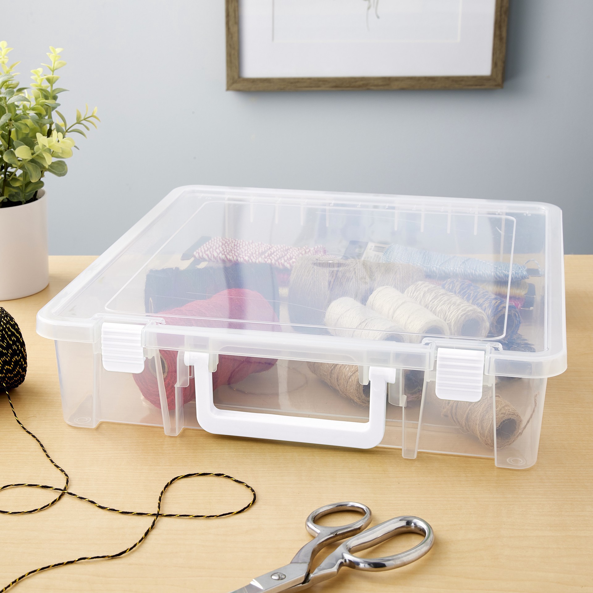 slide 3 of 3, 12" X 12" Latching Storage Case By Simply Tidy, 12 in x 12 in