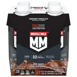 Muscle Milk  Pro Series Non-Dairy Protein Shake Knockout Chocolate 11 Fl Oz 4 Count