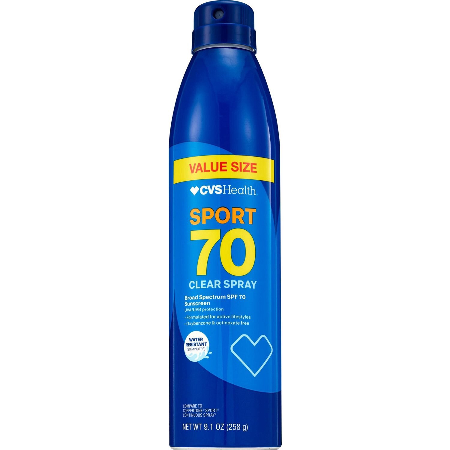 slide 1 of 1, CVS Sport Spray Spf 70 Bns, 9.1 oz