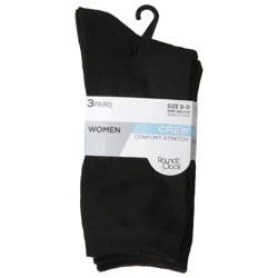 Round the Clock Womens Women Crew Socks Size Name 9-11 3 ea