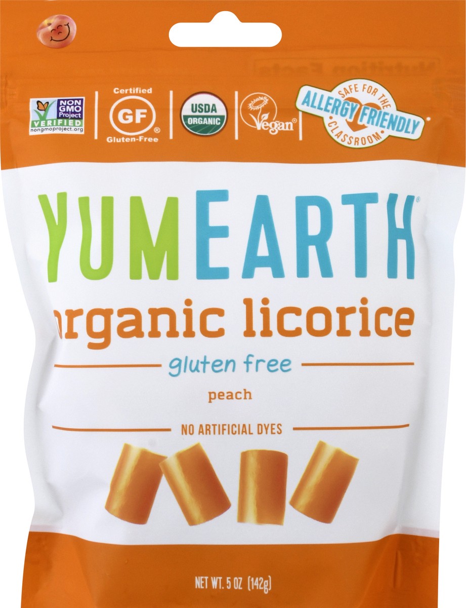 slide 1 of 9, YumEarth Organic Peach Licorice 5 oz, 5 oz