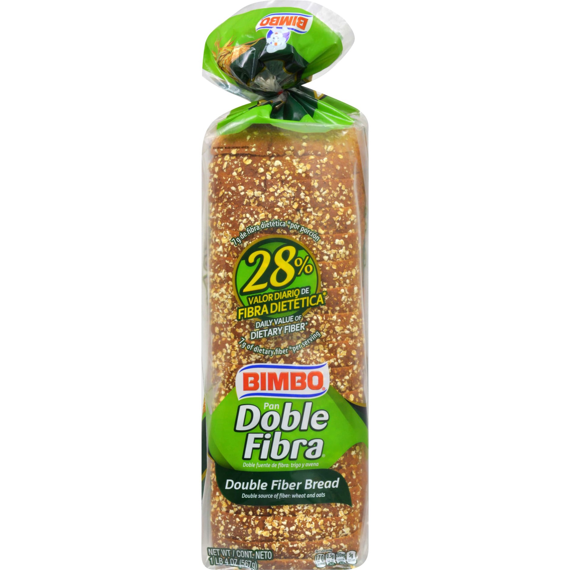 slide 4 of 5, Bimbo Double Fiber Bread, 26.4 oz, Whole Grain White Bread, Bag, 20 oz