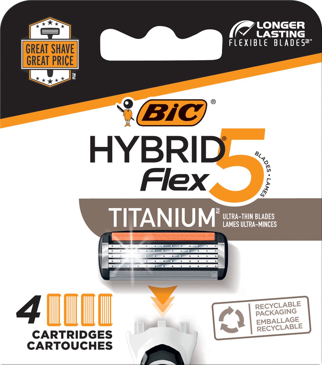 slide 4 of 4, BIC Hybrid Flex 5 Blades Flexible Blades & Cartridges 4 ea, 4 ct