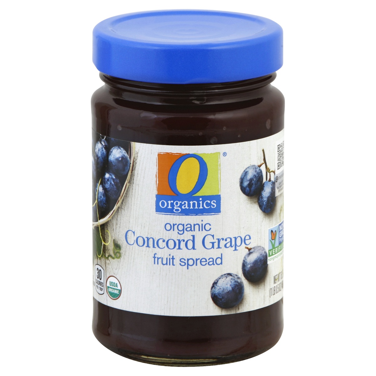 slide 1 of 3, O Orgnc Fruit Spread Concord Grape, 16.5 oz