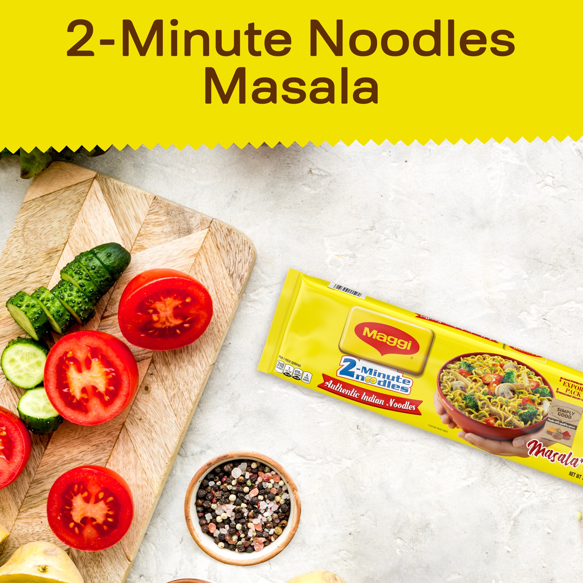 slide 3 of 3, Maggi Export Pack Indian Masala Noodles 19.7 oz, 1 ct