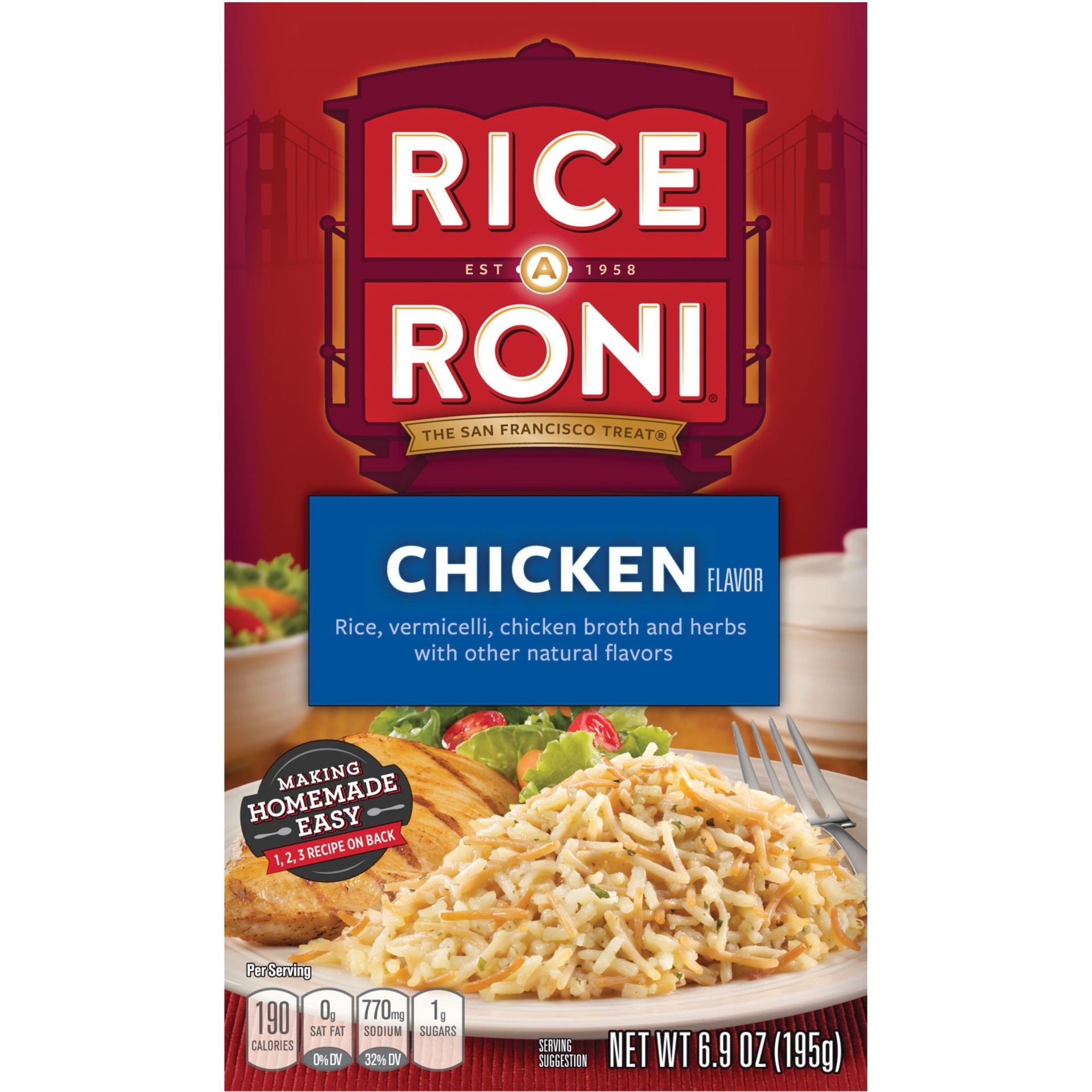 slide 1 of 5, Rice-A-Roni Chicken Rice with Vermicelli, Chicken Broth, and Herbs, 6.9 oz