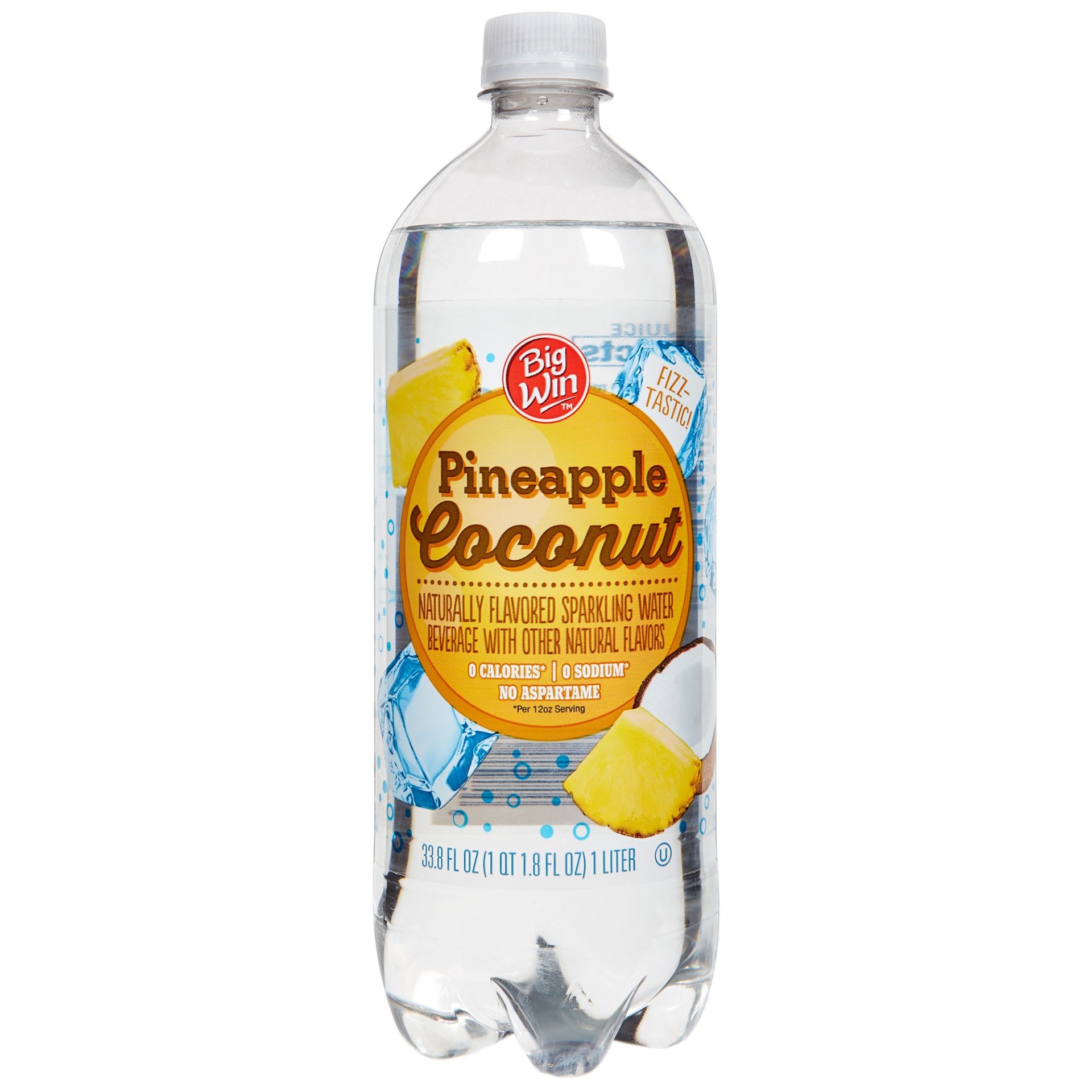 slide 1 of 2, Big Win Pineapple Coconut Sparkling Water - 33.8 fl oz, 33.8 fl oz