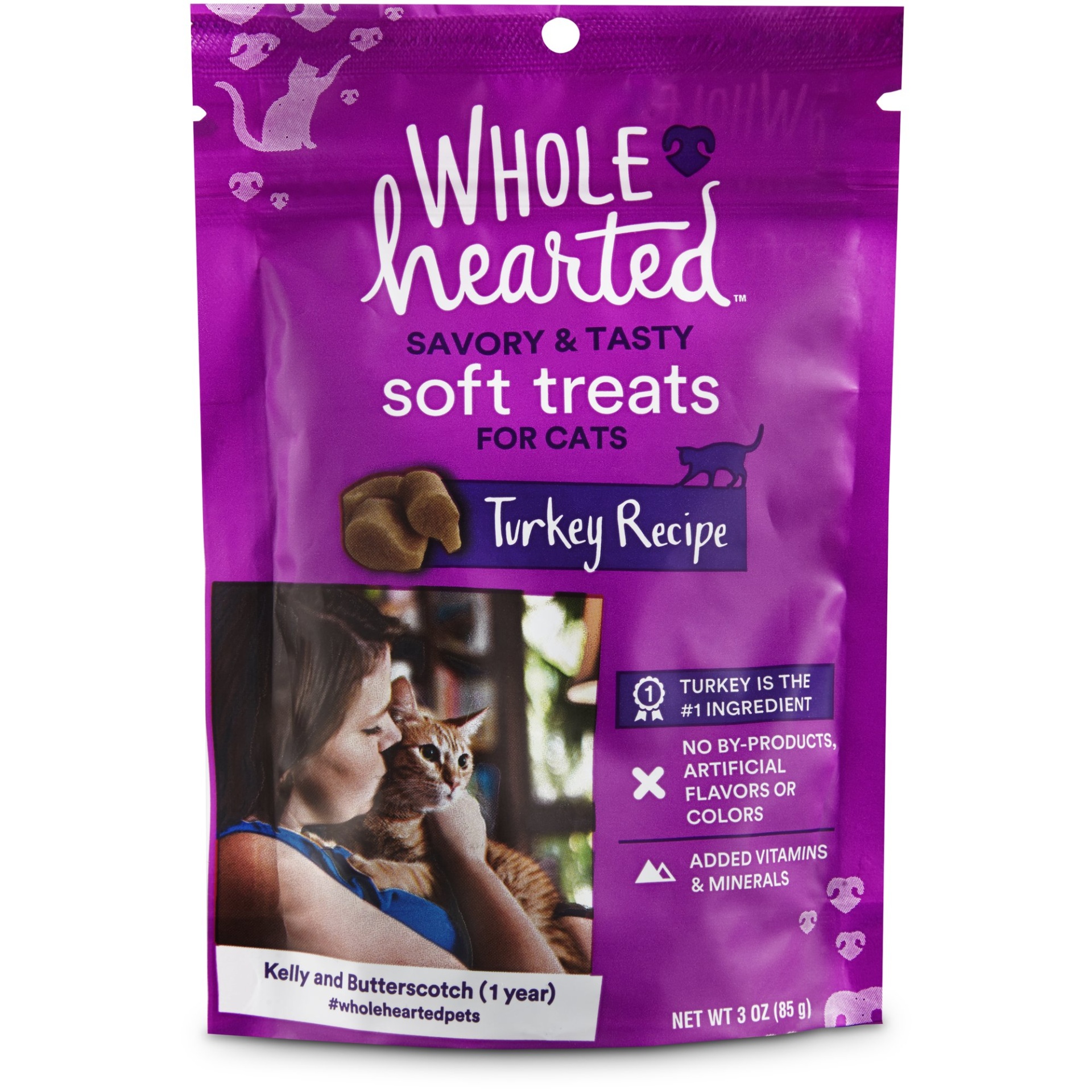 slide 1 of 1, WholeHearted Savory & Tasty Soft Cat Treats - Turkey Recipe, 3 oz