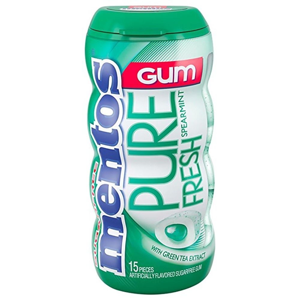 slide 1 of 1, Mentos Pure Spearmint Gum, 15 ct