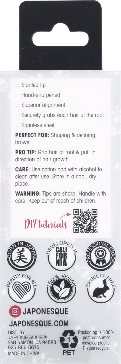 slide 2 of 8, Japonesque Limited Edition Slant Tweezers, 1 ct